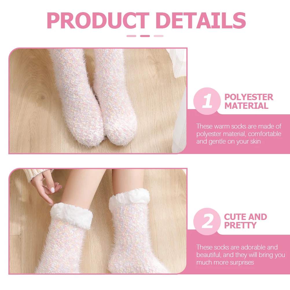 

1 Pair Bed Bed For Women Nonslip Slipper Thicken Warm For Women Floor Socks Thermal Household Socks Christmas Gifts