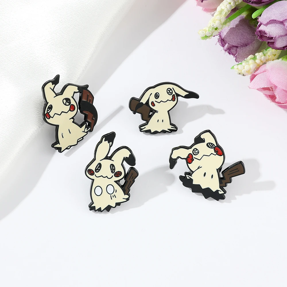 Pokemon Anime Figure Mimikyu Enamel Brooch Jewelry Fashion Creativity Mimikyu Cartoon Badge for Bag Shirt Accessories Kids Gifts