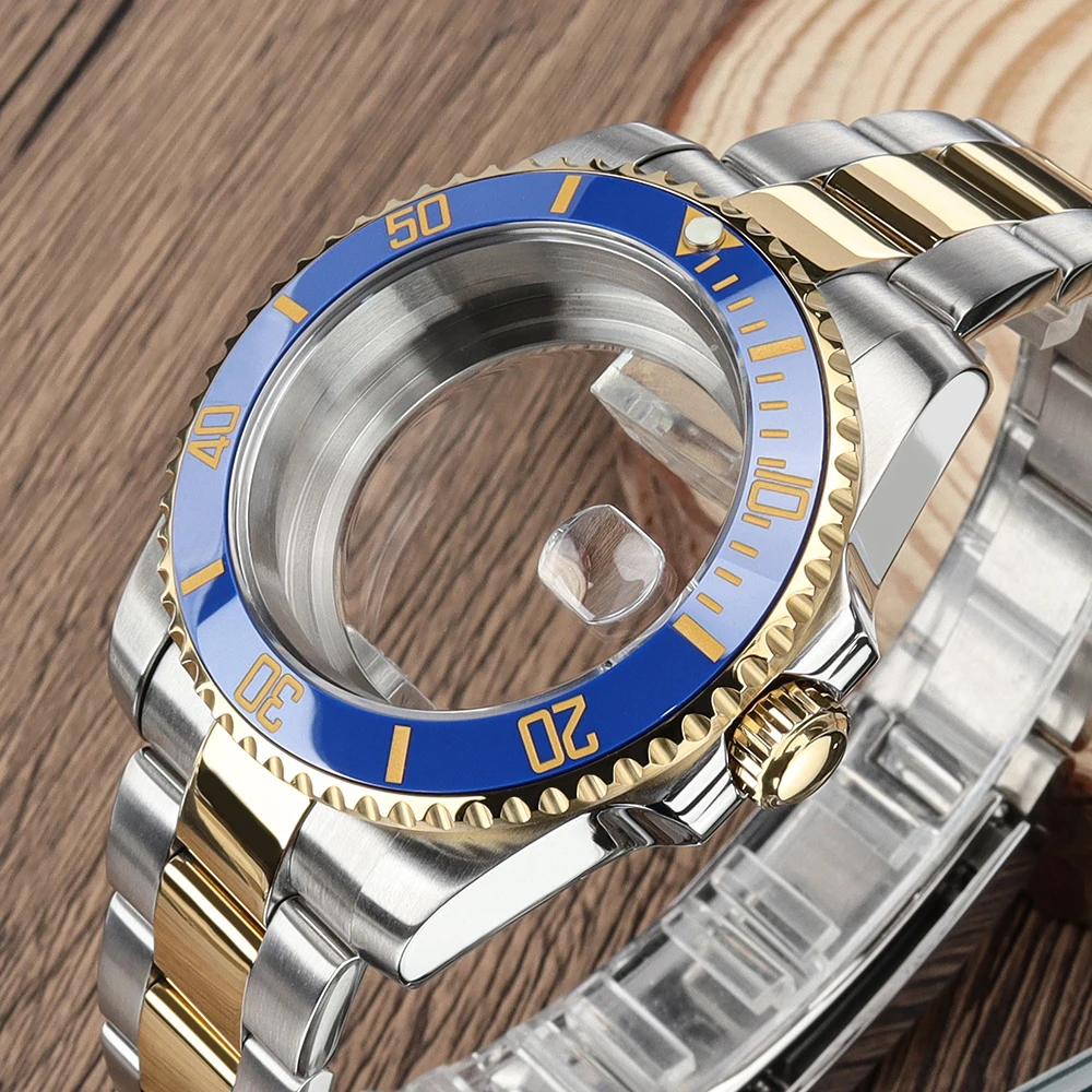 20ATM Waterproof Watch Case 40mm for NH35 NH36 NH34 8215 Eta2824 Movement Oyster Watchbands GMT Submariner Gold Sapphire Crystal image 5