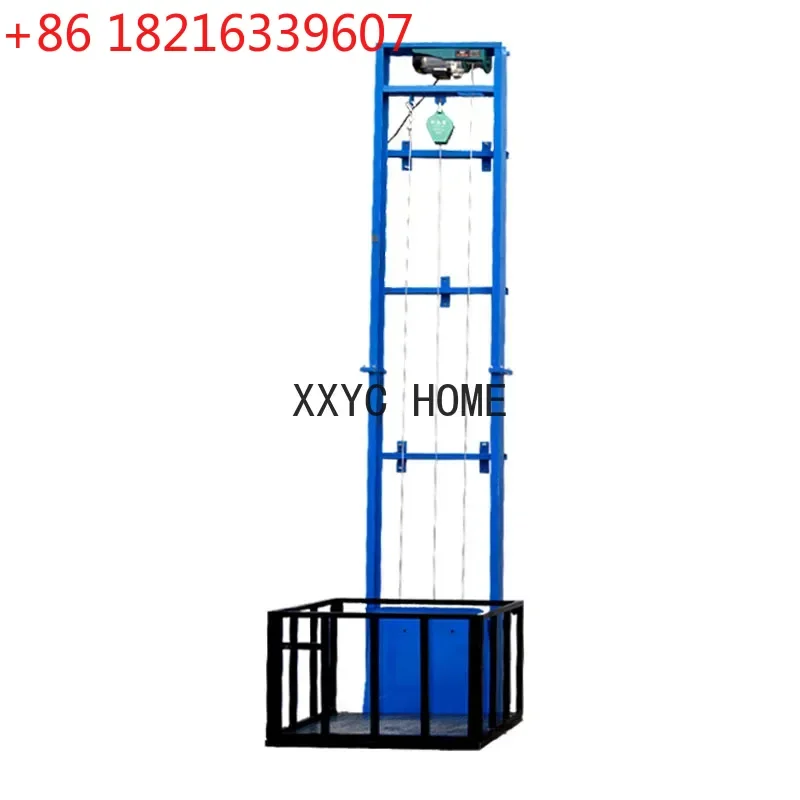 Hydraulic freight elevator, simple factory, small household warehouse, guide rail, monorail lifting platform, electric hoist