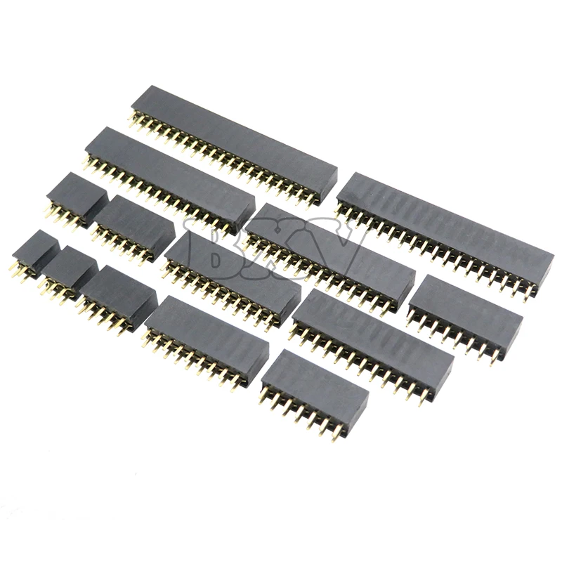 10PCS Double Row Pin Female Header Socket Pitch 2.54mm 2*2p 3PIN 4PIN 5PIN 6PIN 7PIN 8PIN 9PIN 20PIN Connector For Arduino