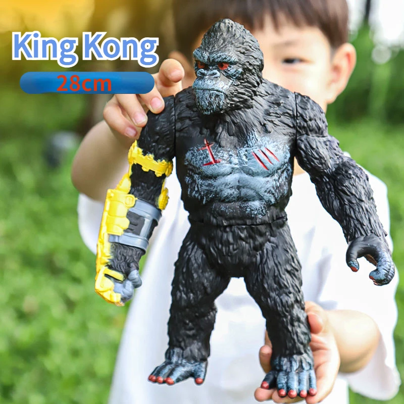 New Godzilla VS King Kong Action Anime Figuries 28cm large joint movable King Kong Soft Glue Monster Doll Model Toys kid Gift