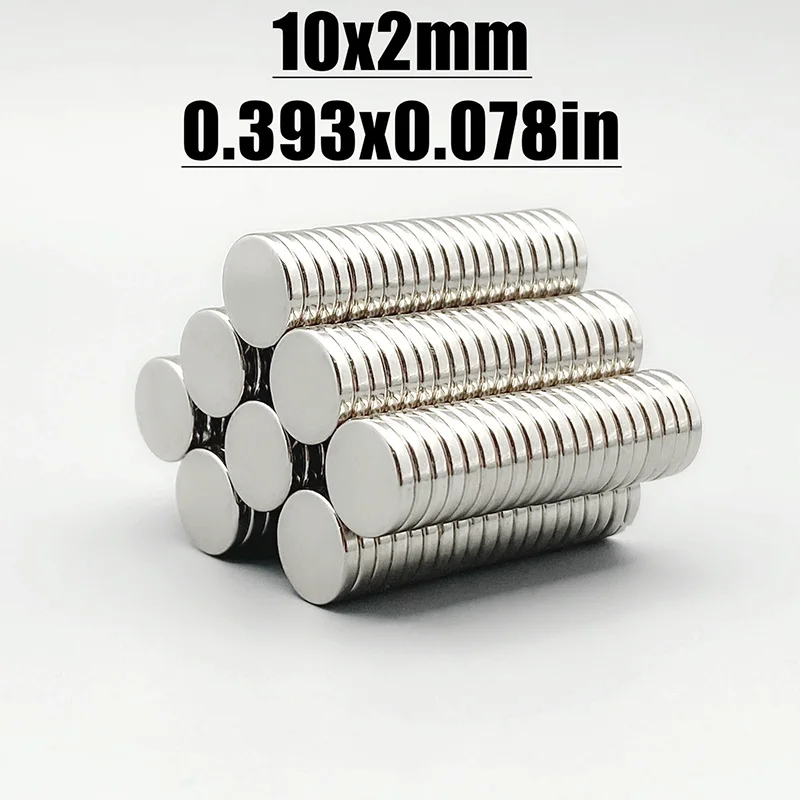 10-1000pcs 10x2mm Magnet Neodymium Magnet N35 NdfeB Round Shape 10*2 Magnet Accessory Permanent Magnetic Imanes Fridge Magnets