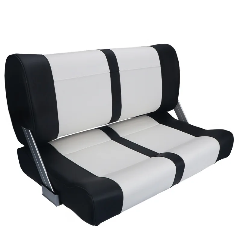

Popular Marine Accessories Double Pontoon Boat Seats Folding Back Bass Boat Seats Black White Professional Fishing Helm Seat