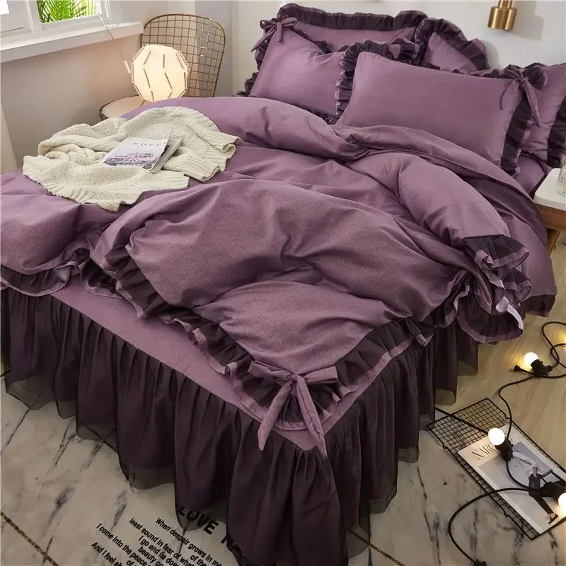 Love Heart Bedding Set Comforter Cover Sets Duvet Cover Set Home Sheet Pillowcase Soft No Filling Bed Linen Twin Full Queen Size