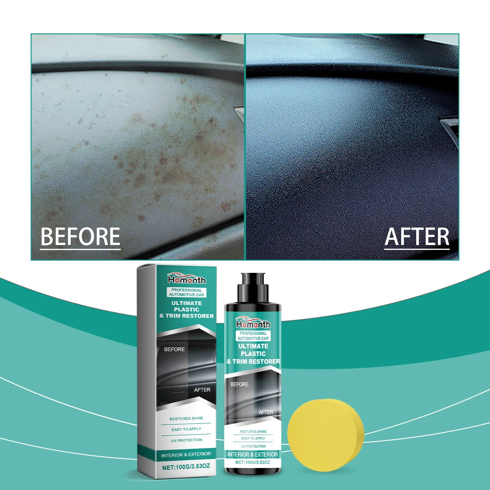 Car plastic renovation paste, car paint care, polishing, waxing, paint surface stain cleaning and repair