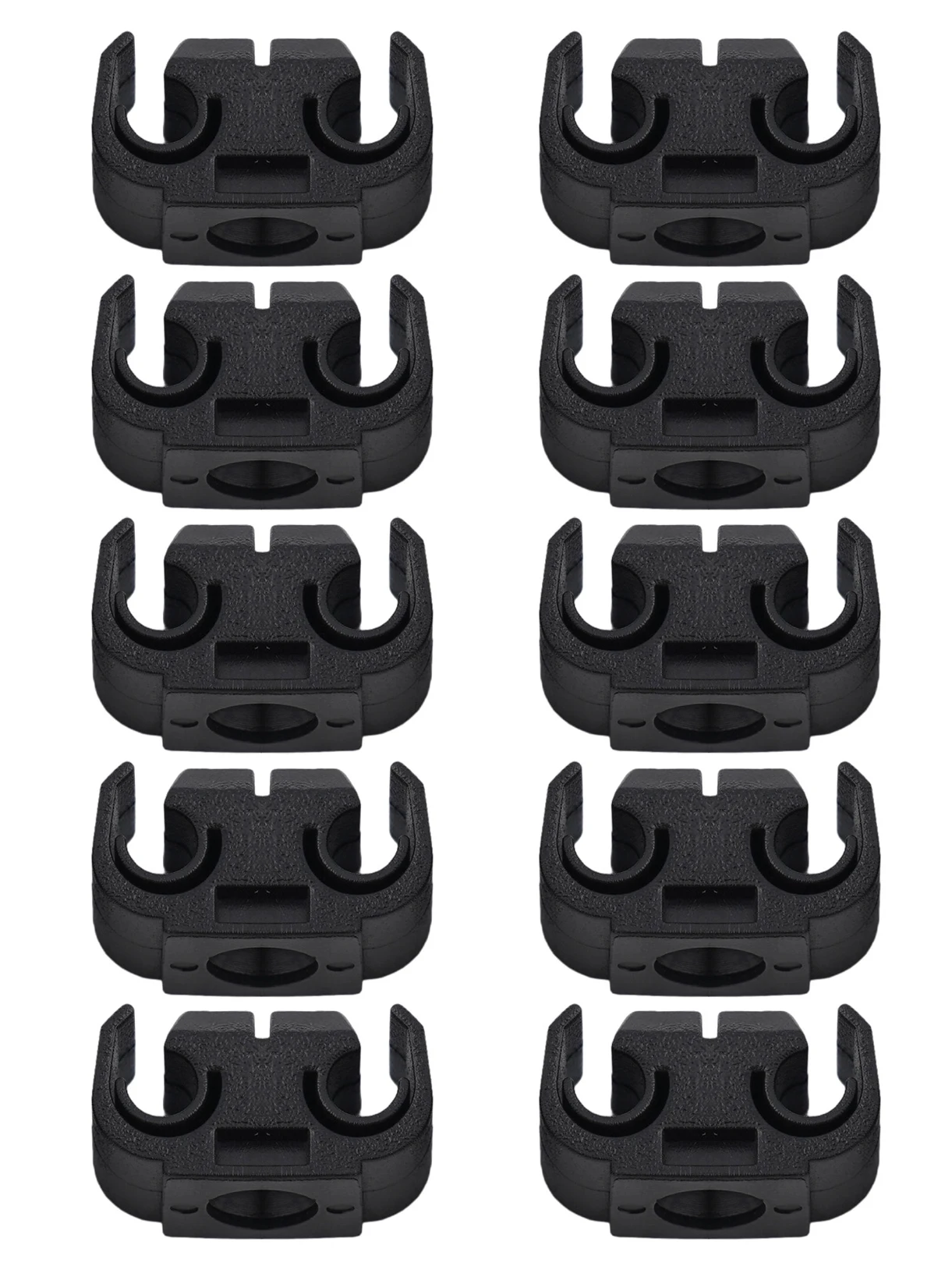 10Pcs Car Double Brake Line Clips Clamps Black For 5mm (3/16\