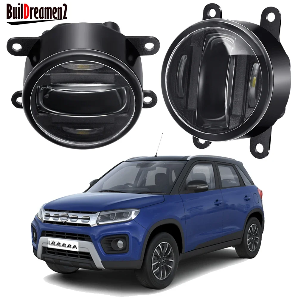 

2IN1 Fog Light Assembly with DRL Design For Suzuki Vitara Brezza 2016-2022 30W H11 Aluminum Car LED Fog Daytime Running Lamp