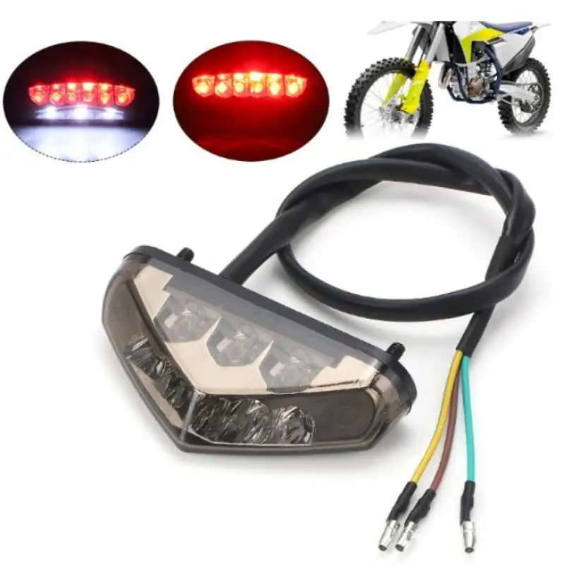 Mini Motorcycle LED Rear Brake Lamp Universal License Plate Light for ATV Chopper Dirt Bike Aftermarket Upgrade