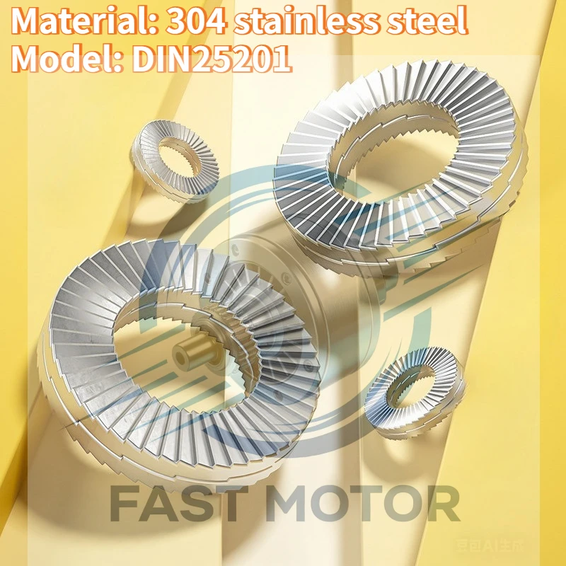 Double Laminated Self-locking Washer 304 Stainless Steel Snap-in Double-sided Tooth Locking 65 Manganese DIN25201