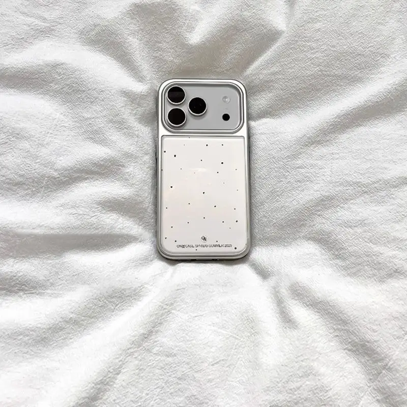 INS Simple Ink Splatter Dots Electroplating Y2k Phone Case For iPhone 17 Promax Air 16 E 15 14 13 12 11Pro Max Plus Matte Cover
