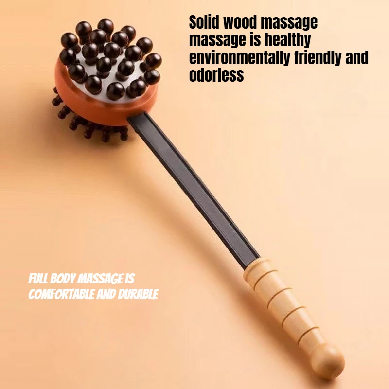 

Handheld Wooden Massage Tool for Unblocking Meridians Relaxing The Back and Legs Dual Head Massage Accessories
