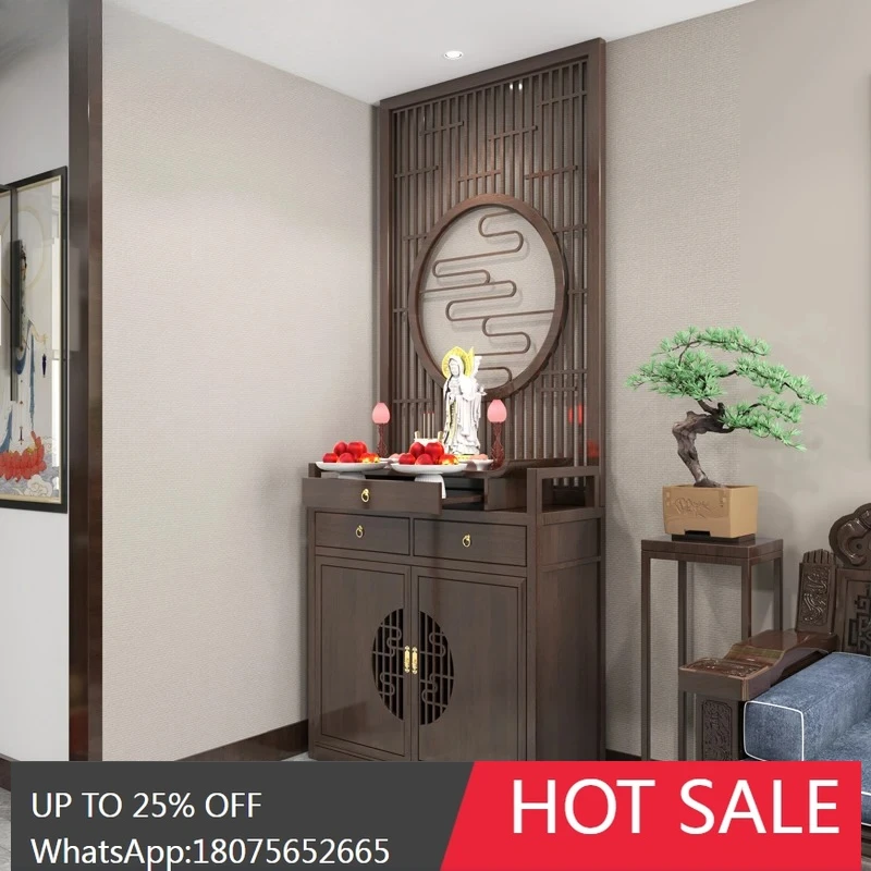 

HLZ буддийский алтарь для домашнего использования, новый шкаф для алтаря из цельного дерева в китайском стиле
