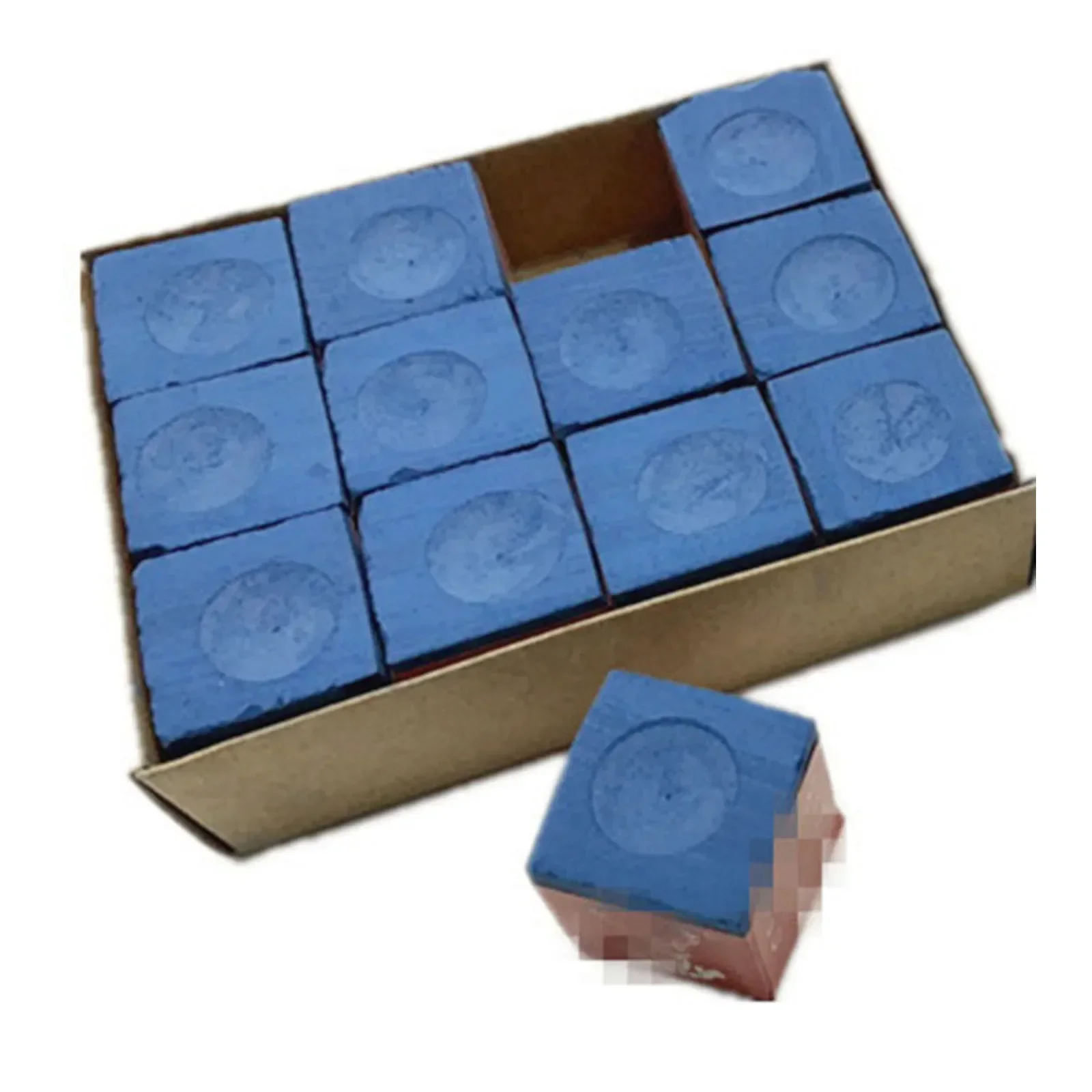 Craie de queue de billard Cubes Cubes, bleu, haute qualité, pratique, nouveau, 12 pièces