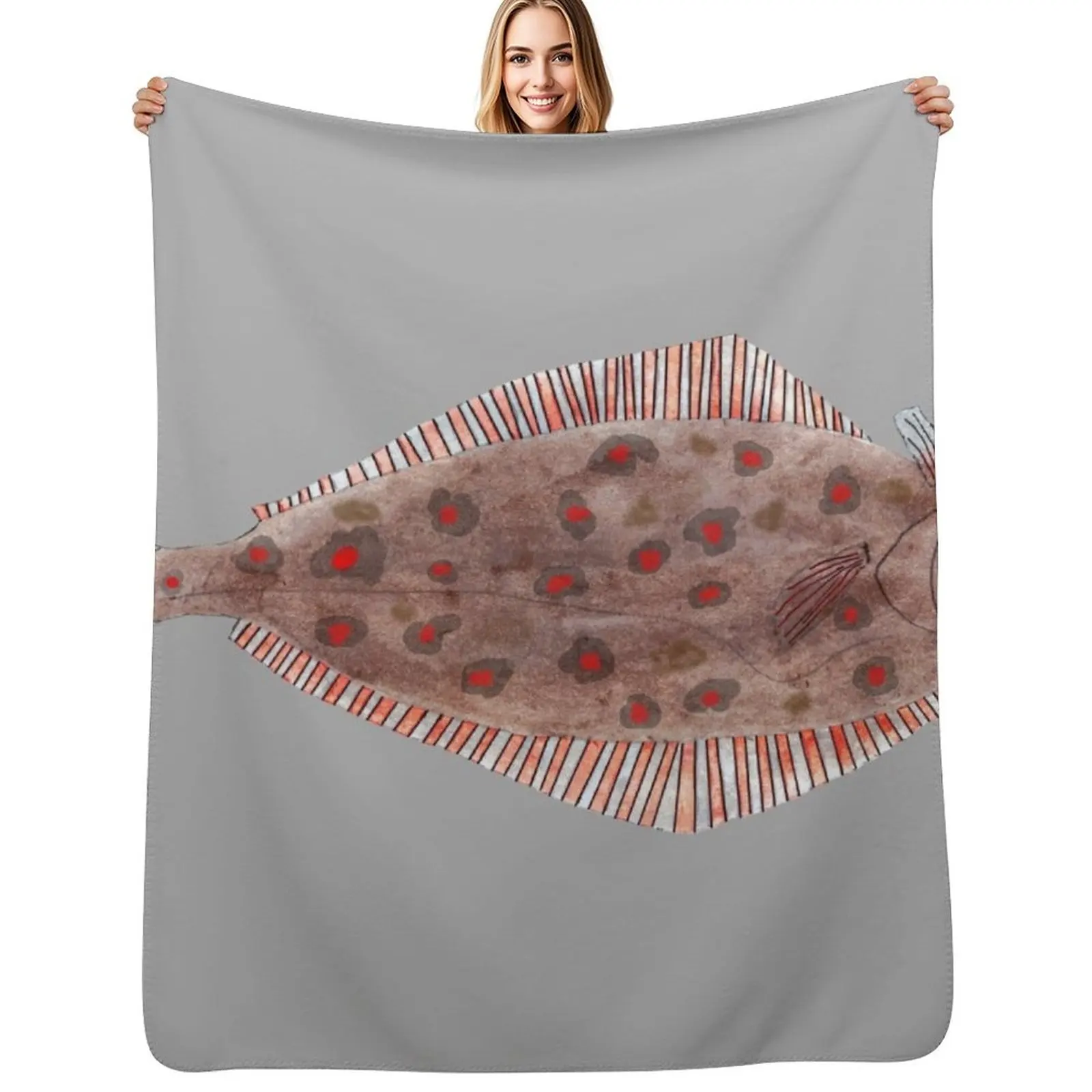 

San Juan's Halibut Throw Blanket Cozy Sofa Blanket for TV Watching Napping