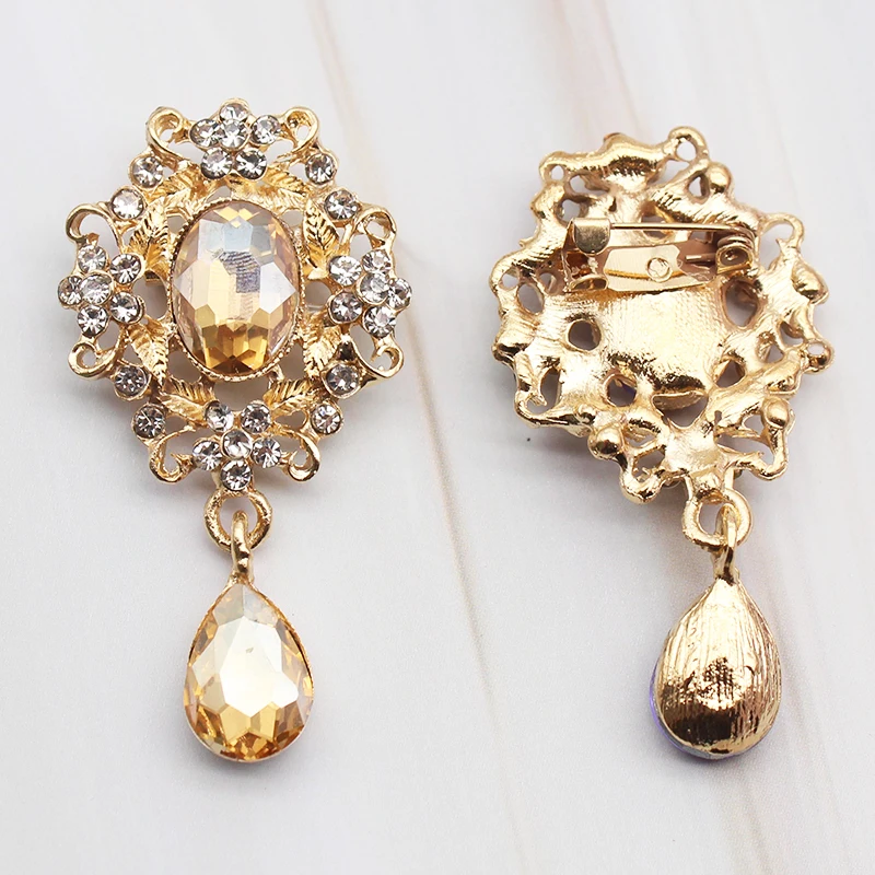 New Droplet Crystal brooch Women\'s Wedding Party Jewelry Decoration Elegant Dress Jewelry Accessories