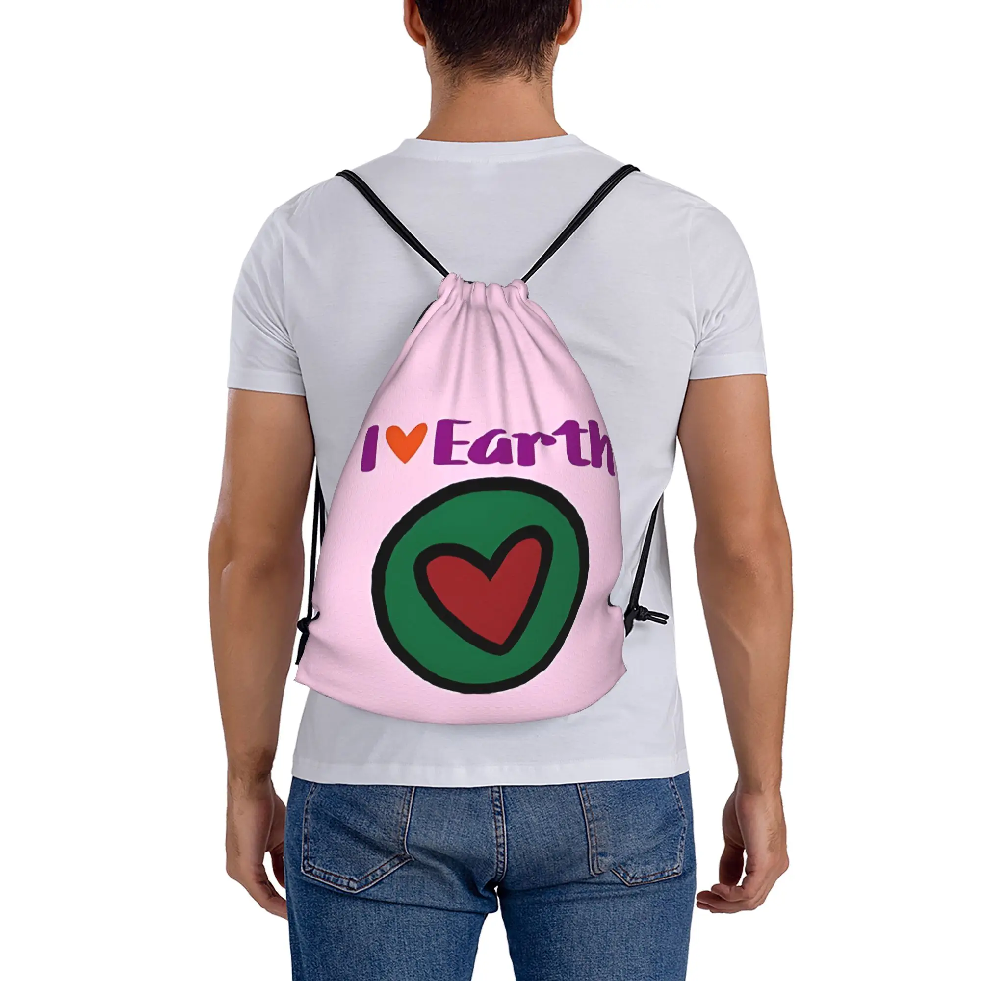 Earth Day  Drawstring Bags Sports Unisex Storage Organize Bundle Pocket Rope Bag