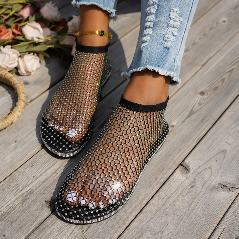 Summer New Style Fashion Round Toe Designer Flat Non-slip Loafers Outdoor Walking Comfortable Hollow Wear-resistant Flat Shoes