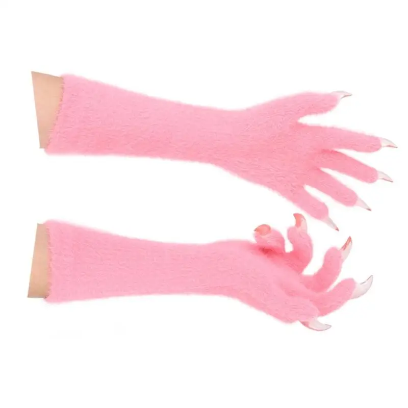 39BD Leicht zu reinigende, realistische Tierklauenhandschuhe, Halloween-Kostümzubehör, Nylonhandschuh – Detail 8