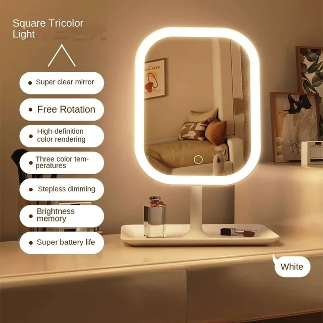 Unique Designer Vanity Mirror Three ColorsLEDLight Makeup Mirror Touch Control Desktop Mirror Bedroom Dressing Mirror 4 Unique Designer Vanity Mirror Three ColorsLEDLight Makeup Mirror Touch Control Desktop Mirror Bedroom Dressing Mirror 4