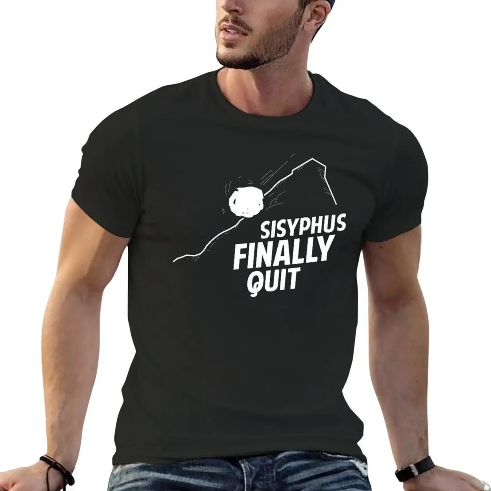 Albert Camus - Sisyphus Finally Quit T-Shirt oversized t shirt sweat heavy weight t shirts for men