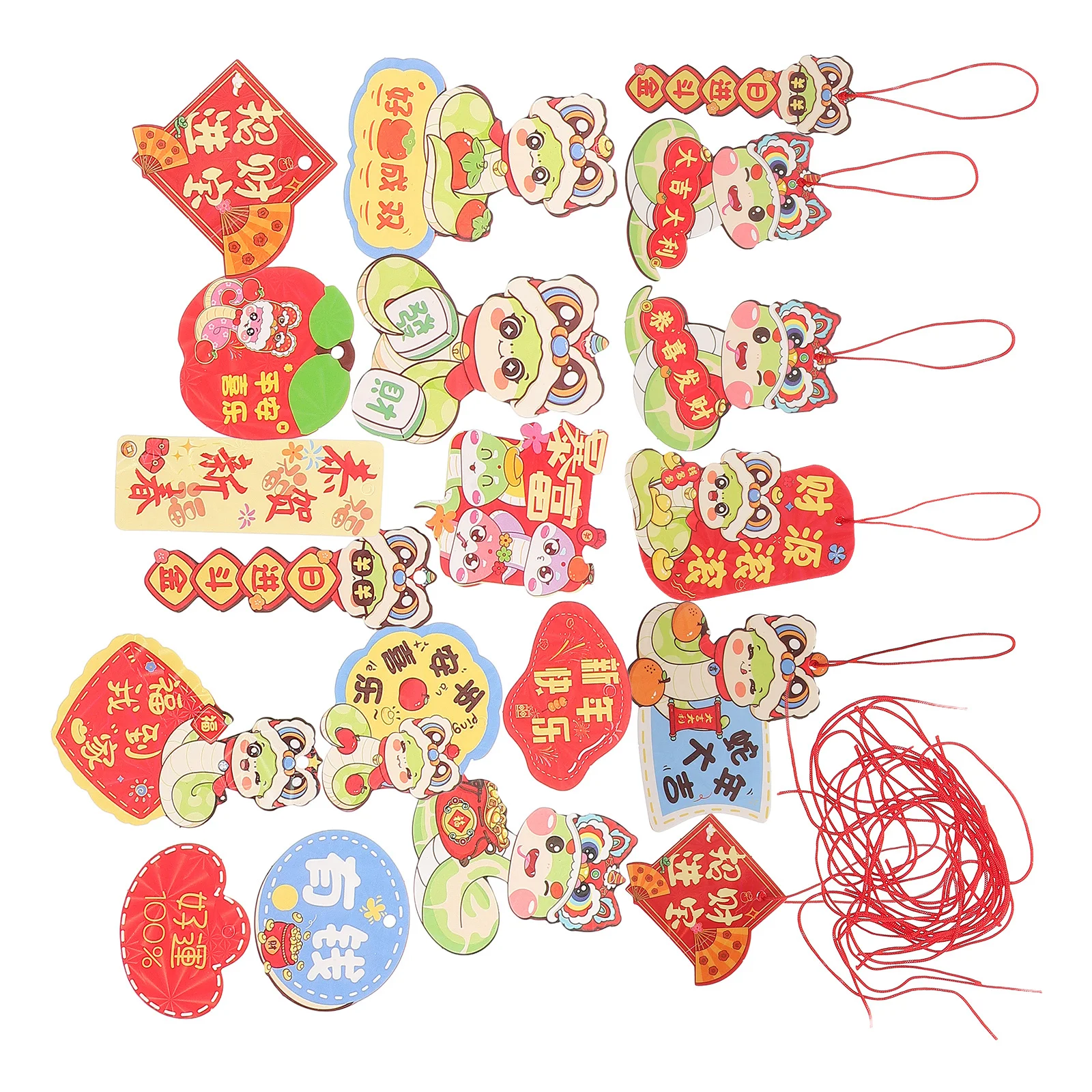 18 Pieces Lunar New Year Hanging Decoration Year of The Snake Intricate Design for Living Room Plant Pots Chinese Cultural