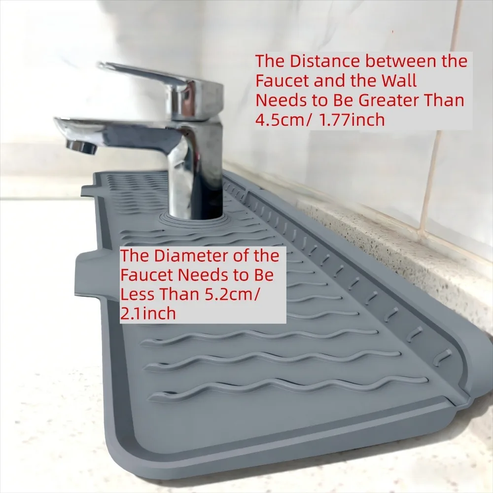Tragbare Silikon-Wasserhahn-Abtropfmatte 36/46/61cm Länge Verstellbarer Spülbeckenspritzschutz Rutschfester Küchenwaschbeckenhalter für Badezimmer – Detail 6