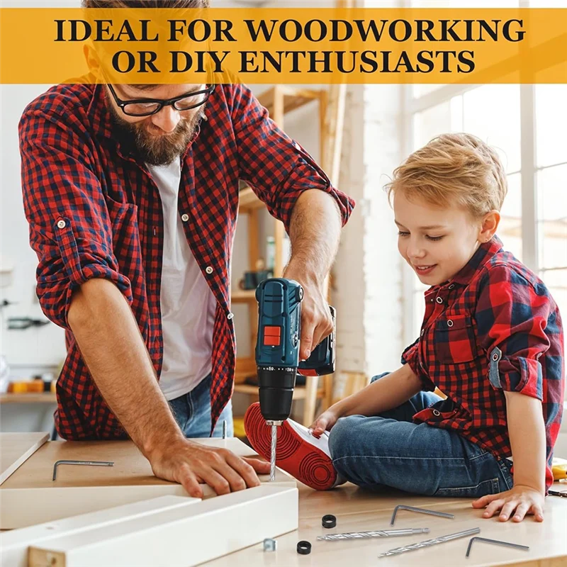 

WORTHOWN-Pocket Hole Drill Bit 1/4 Hex Shank Andround Shank Replacement Drills Withdeep Drill Stop Formanual Pocket