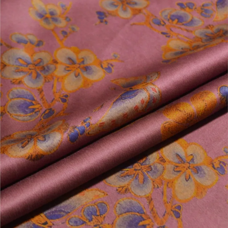 High Quality Shunde 38momme Full Real Silk Stretch Soteil Xiangyun Yarn Han Chinese Clothing Cheongsam Clothing Cloth