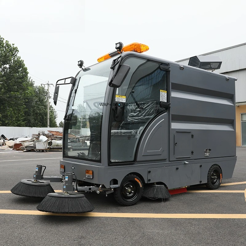 Electric Ride on Industrial Floor Sweeper Cleaning Equipment Mobile Wheelie Bin Vacuum Electric Street Road Sweeper Machine