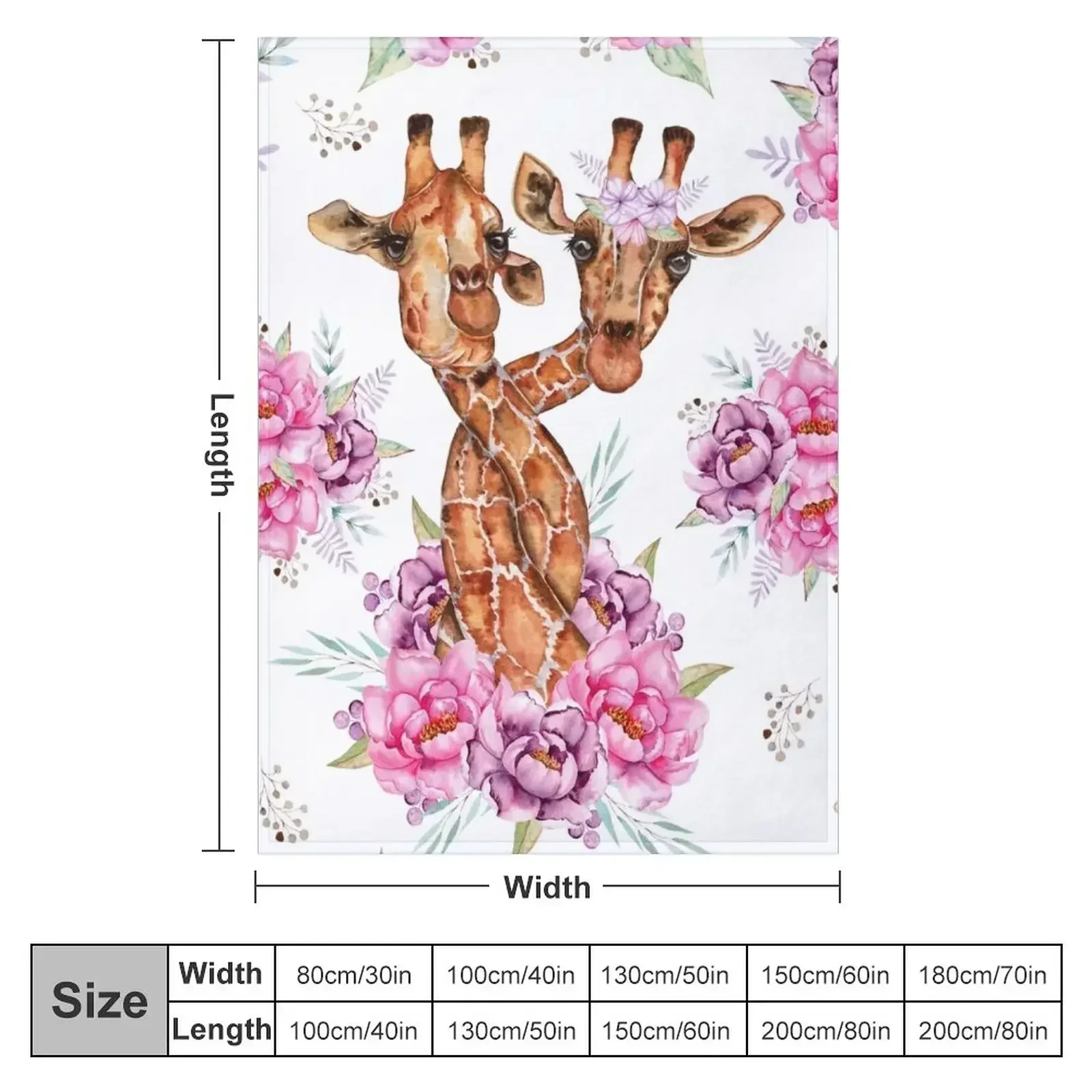 Giraffe African Safari Throw Blanket couch cozy soft plush fuzzy picnic outdoor blanket
