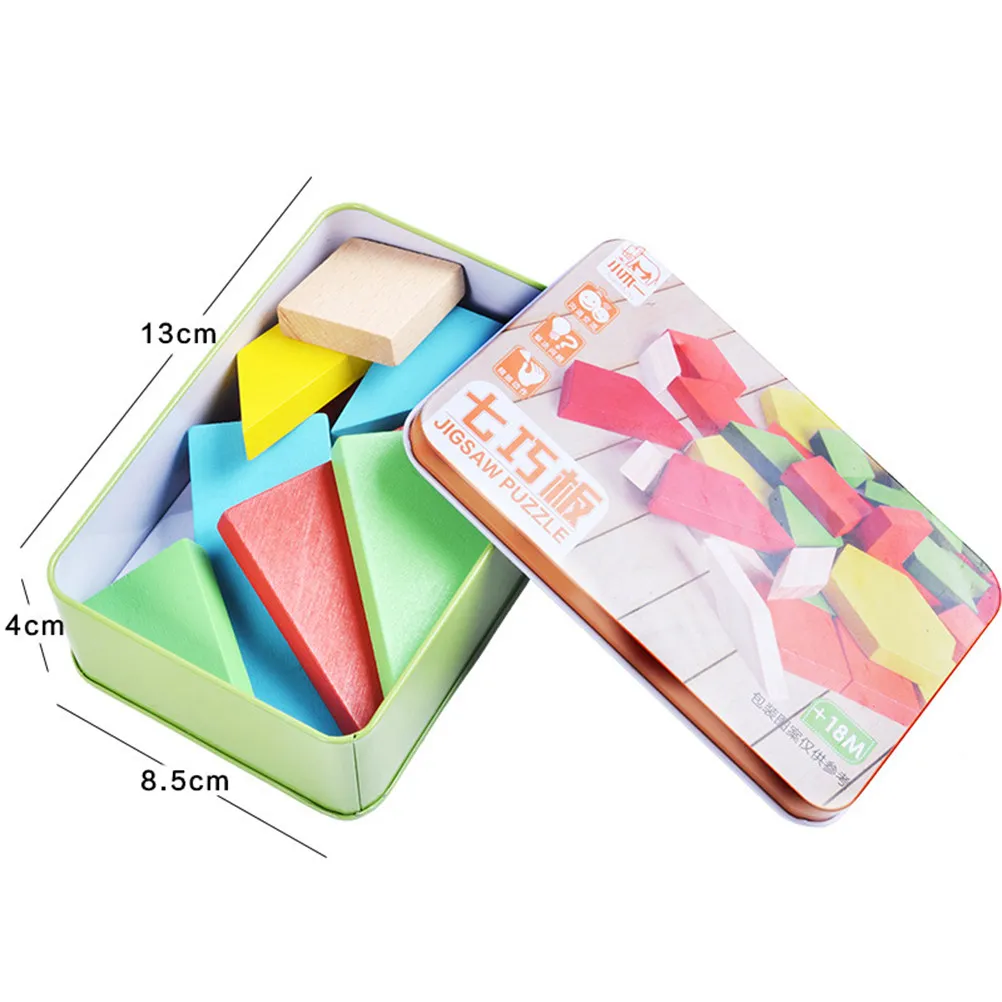 Funny Tangram Puzzle Wooden Educational Plaything for Preschoolers Shape Matching Geometry Exploration Fun Learning Activity