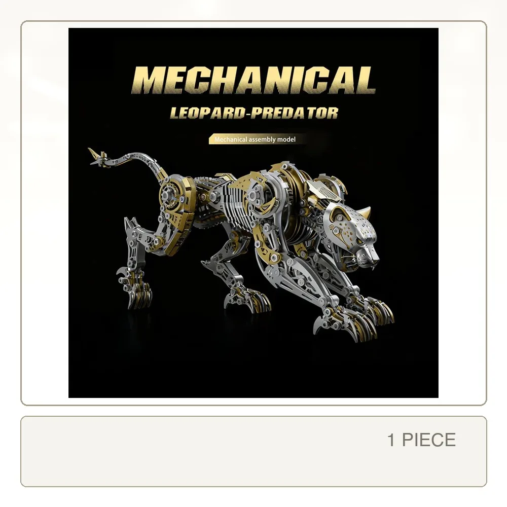 3D Model Metal Mechanical Angry Leopard Predator Model Toy DIY Assembly Animals Assembly Kit for Adults Kids