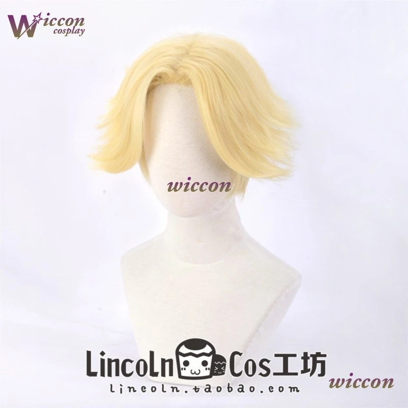 Hemera@Hazzbin Abel Cosplay Yellow Wig Anime Hotel Disguise For Adult Men Women Roleplay Wig Halloween Carnival