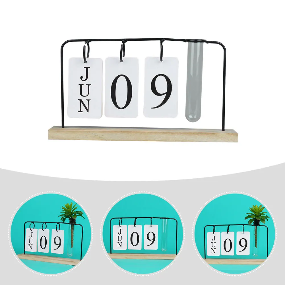 

Perpetual Desk Flip Manual Time Planning Calendar For Home Office Desktop Decor Plant Holder Reusable Tabletop Calendar