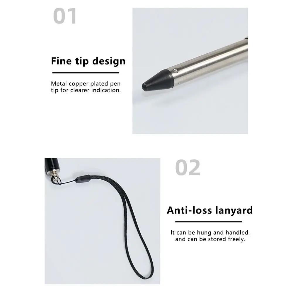 1pc Stainless Steel Teacher Pointer with Lanyard Multi-Functional Retractable Pointer Retractable Reading Stick School Office