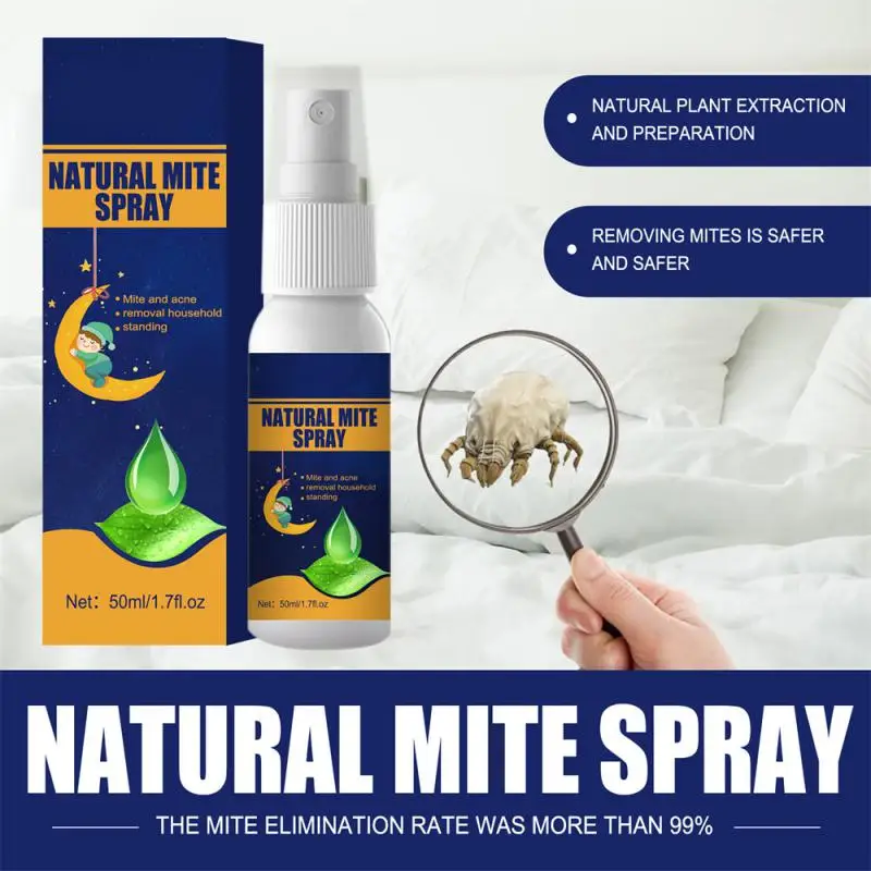 Dust Mite Killing Spray Removal Mite Family Health 60g Boxed Packing Household Accessories Mite Removal Spray Natural