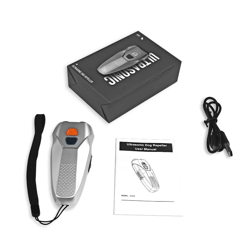 Ultrasound Dog Repeller High Power Pet Anti Barking Stop Bad Behaviors Training Device Dog Repellents with Flash Light