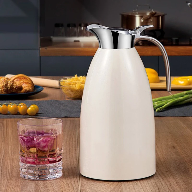 

1,5 л/2 л большой двухслойный термос из нержавеющей стали, термос для домашнего бара, изолированный кувшин для чая, кофе, горячей воды, чайник