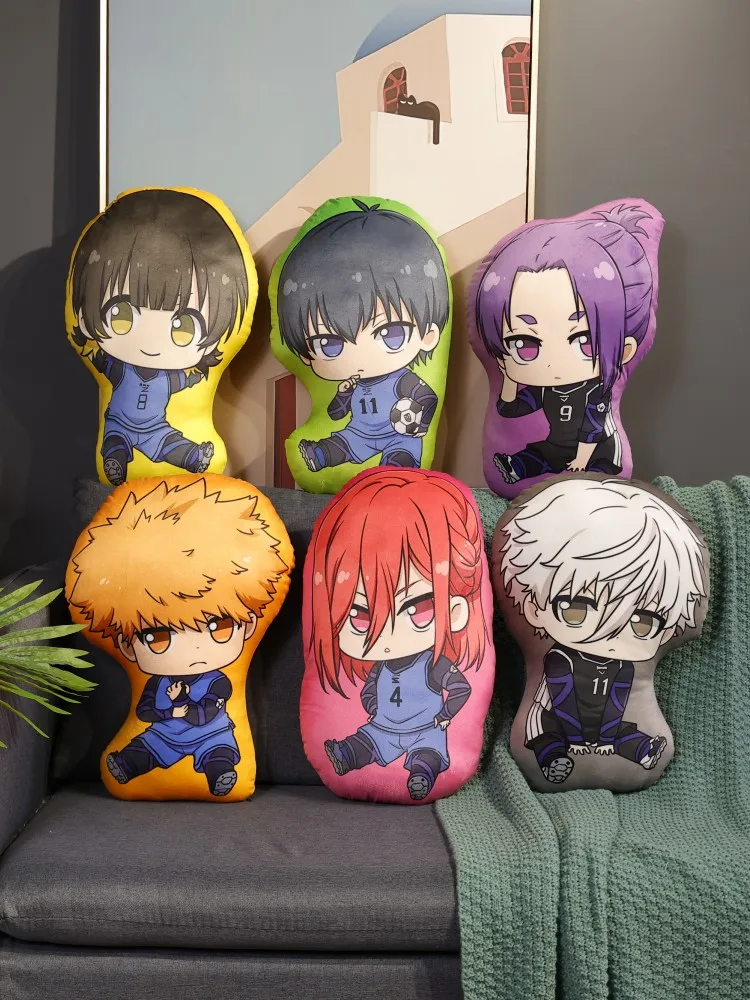 BLUE Lock Anime Plush Toy Pillow Isagi Yoichi Nagi Rin Chigiri Reo BLUE Lock Figure Plush Dolls Sitting Q-Version 1st Round