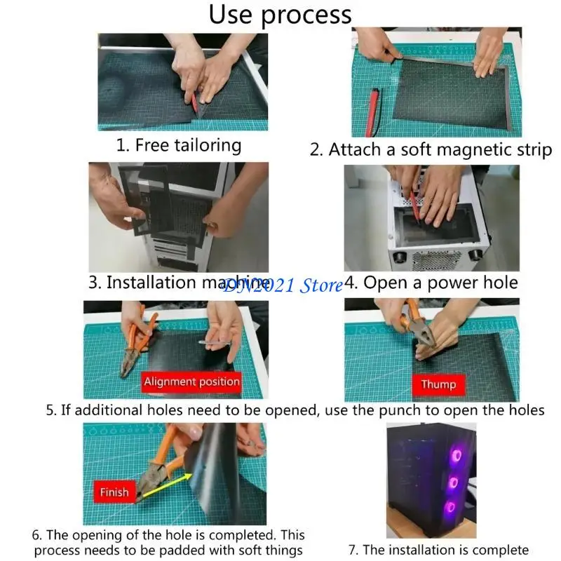 

F3KE 50x50cm Dust Filter for Computer Cooler Fan, PC Fan Dust Mesh PC Cooler Filter Dustproof PVC Cover Computer Fan Mesh