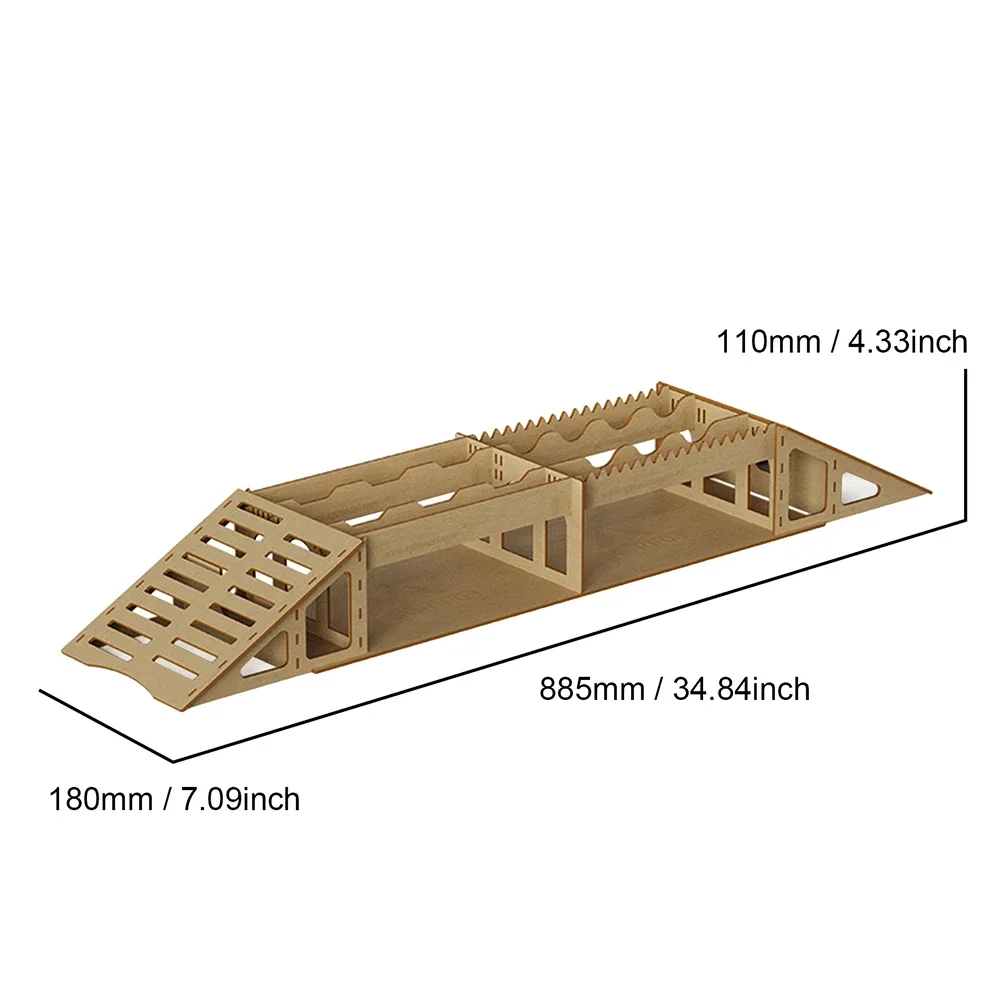 RC Drewniany mostek RC Akcesoria samochodowe Symulacja przeszkód Staep Slope Arch Bridge dla TRX4M SCX24 FCX24 1/18 1/24 RC Crawler Car