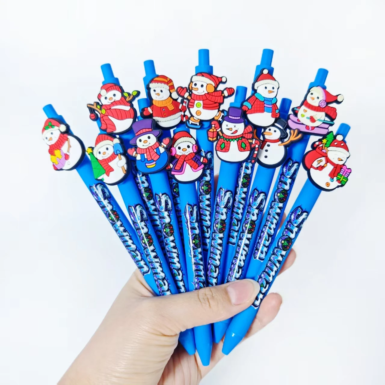 6Pcs/11Pcs Schneemann-Themen Versenkbare Stift Kreative Weihnachten Schneemann Kugelschreiber Täglichen Büro Student Studie schreibwaren Geschenk Stift