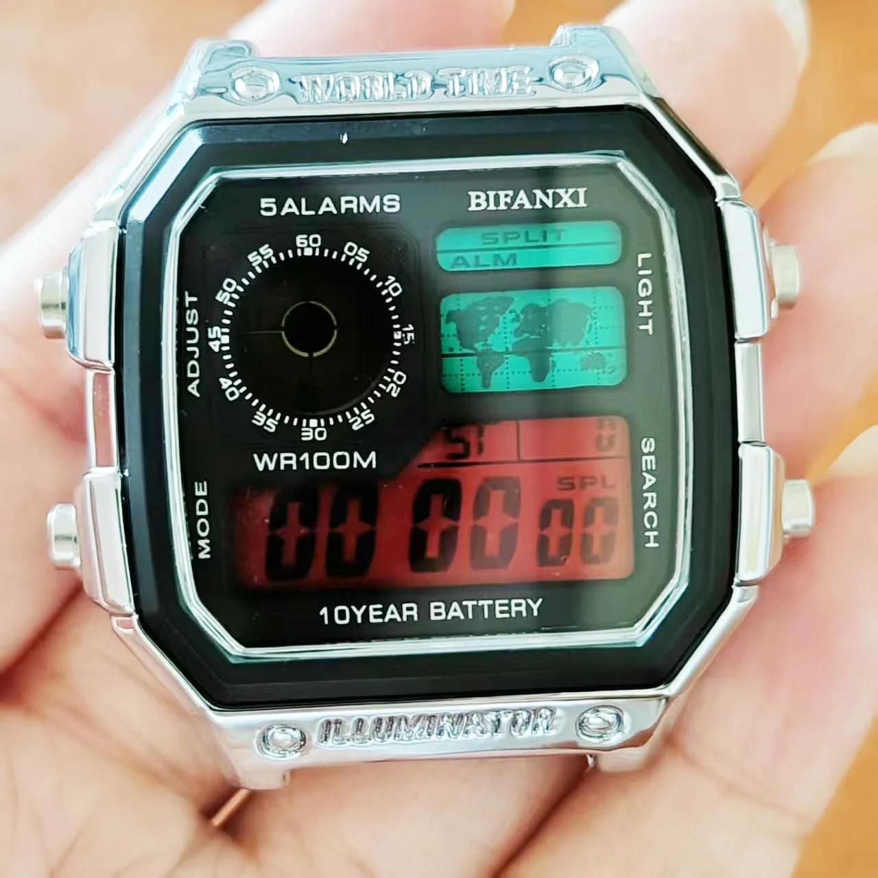 2025    new Classic retro sports electronic watch with square fashionable alloy case