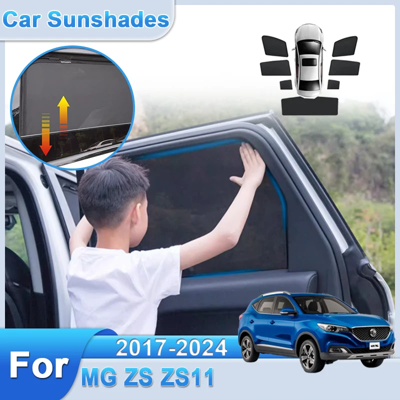 Магнитный автомобильный солнцезащитный козырек для MG ZS MK1 ZX ZST Astor 2017-2024, сетчатый солнцезащитный козырек, солнцезащитный козырек, анти-УФ автомобильные аксессуары