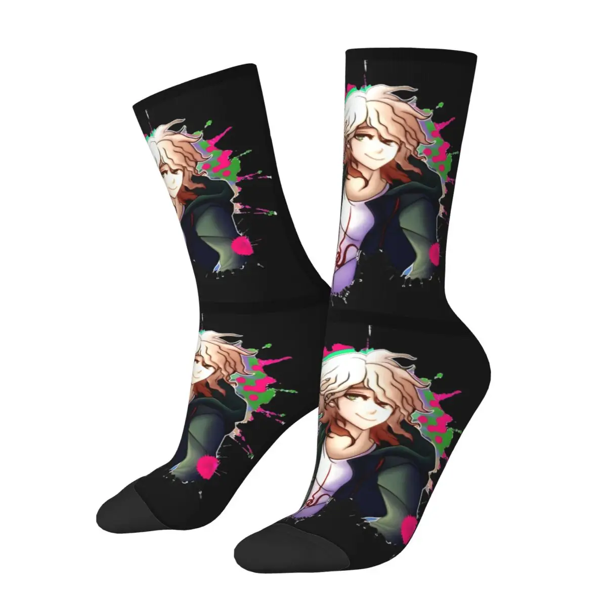 Nagito Komaeda Voice Socks Danganronpa Makoto Gothic Stockings Men's Warm Soft Climbing Socks Autumn Graphic Anti Sweat Socks