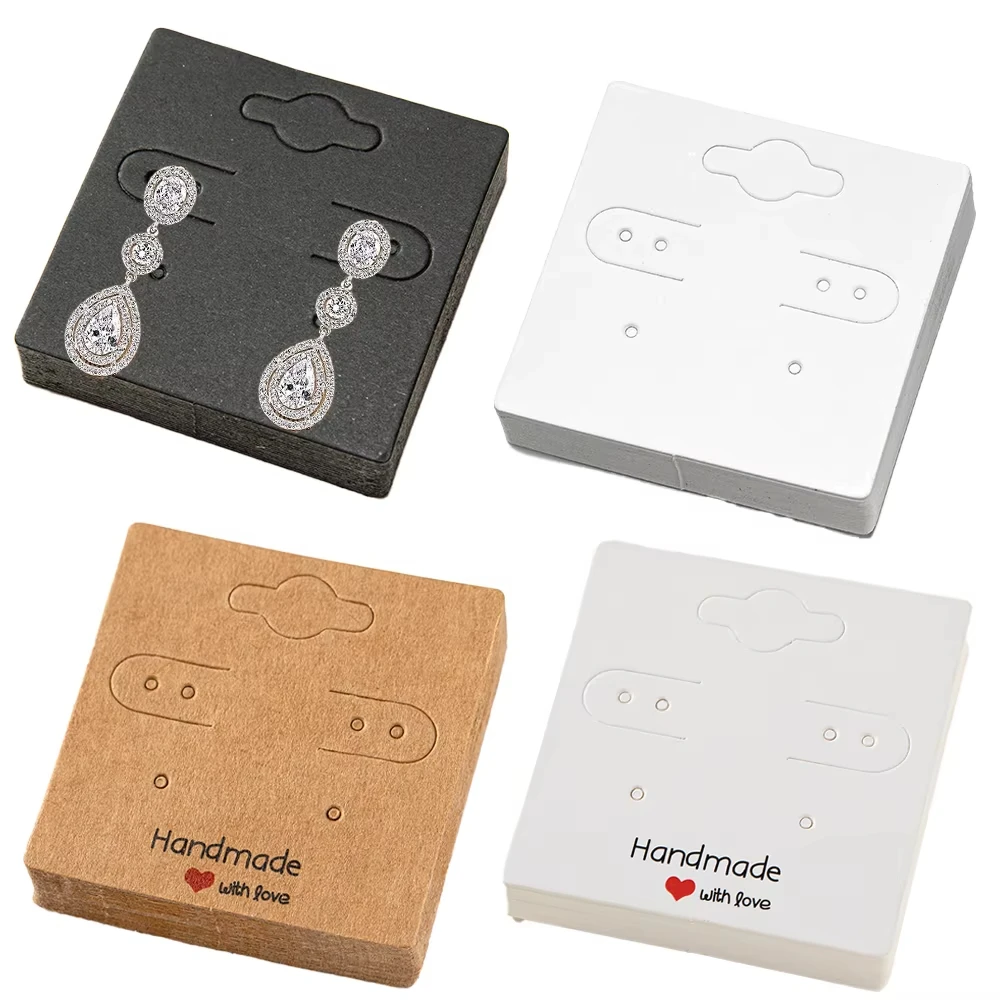 

50pcs Earring Display Cards Cardboard for DIY Jewelry Holder Selling Organizer Small Businesses Labels Packaging Material Supply