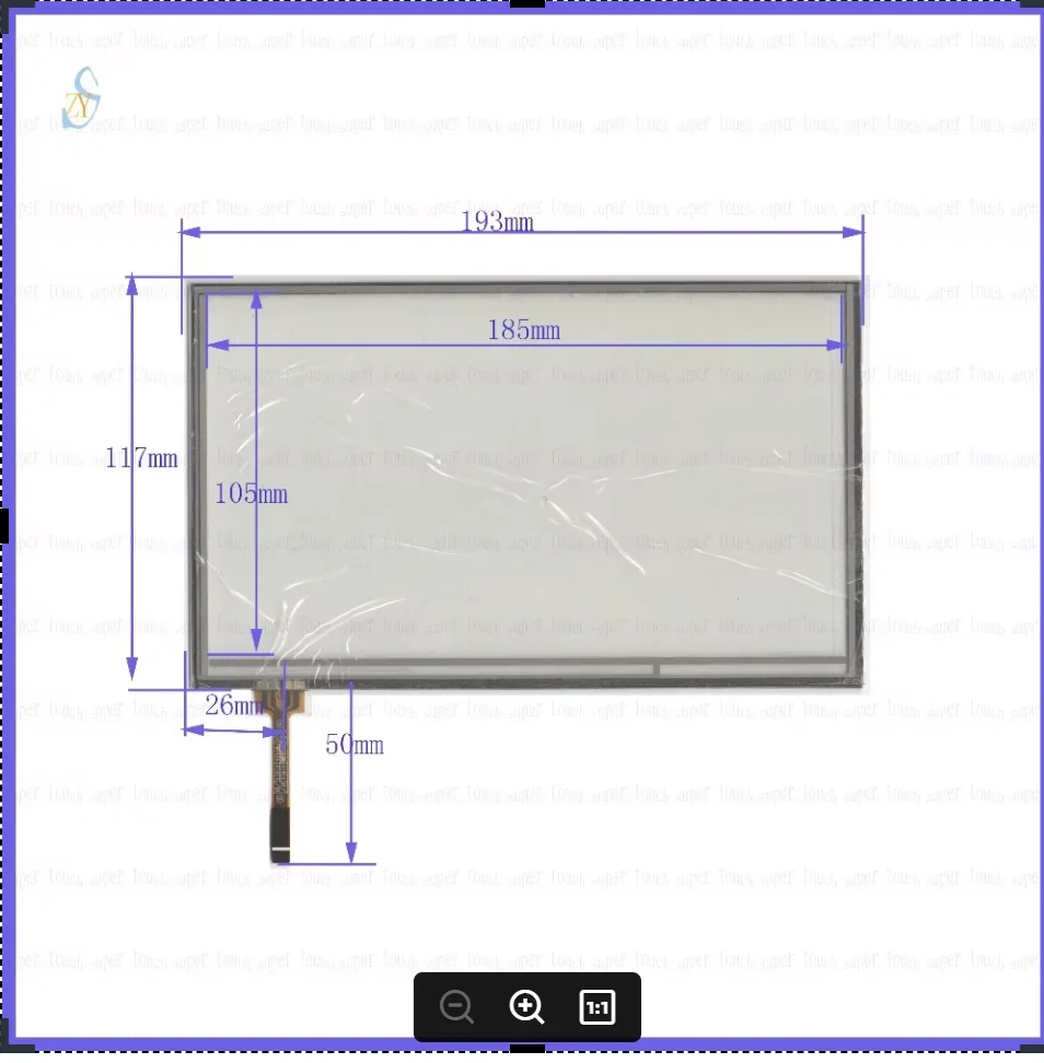 

ZhiYuSun KDT-6218 8inch 4-wire resistive touch panel for Car DVD, 193*117GPS Navigator screen glass this is compatible