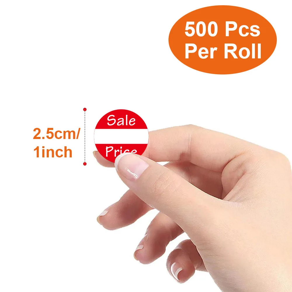 100-500pcs Red Sale Price Labels Stickers Round Adhesive Paper Stickers Baking cakes Retail Store Discount Price Stickers