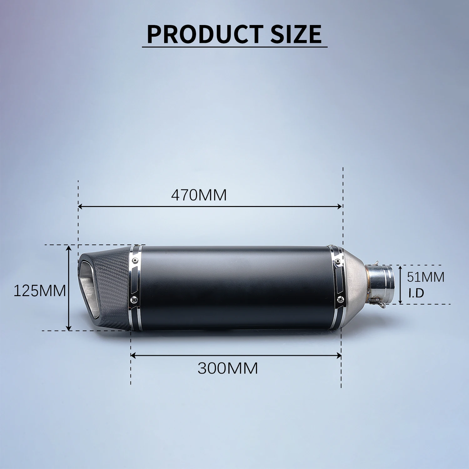 

Rome Universal Moto Exhaust Pipe Slip-On Muffler Tail Section Modification Compatible Various Link Escape Tailpipe Models adapte